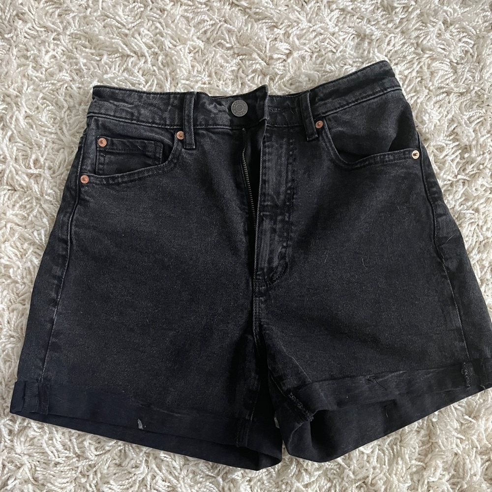 Garage black high waisted mom jean shorts